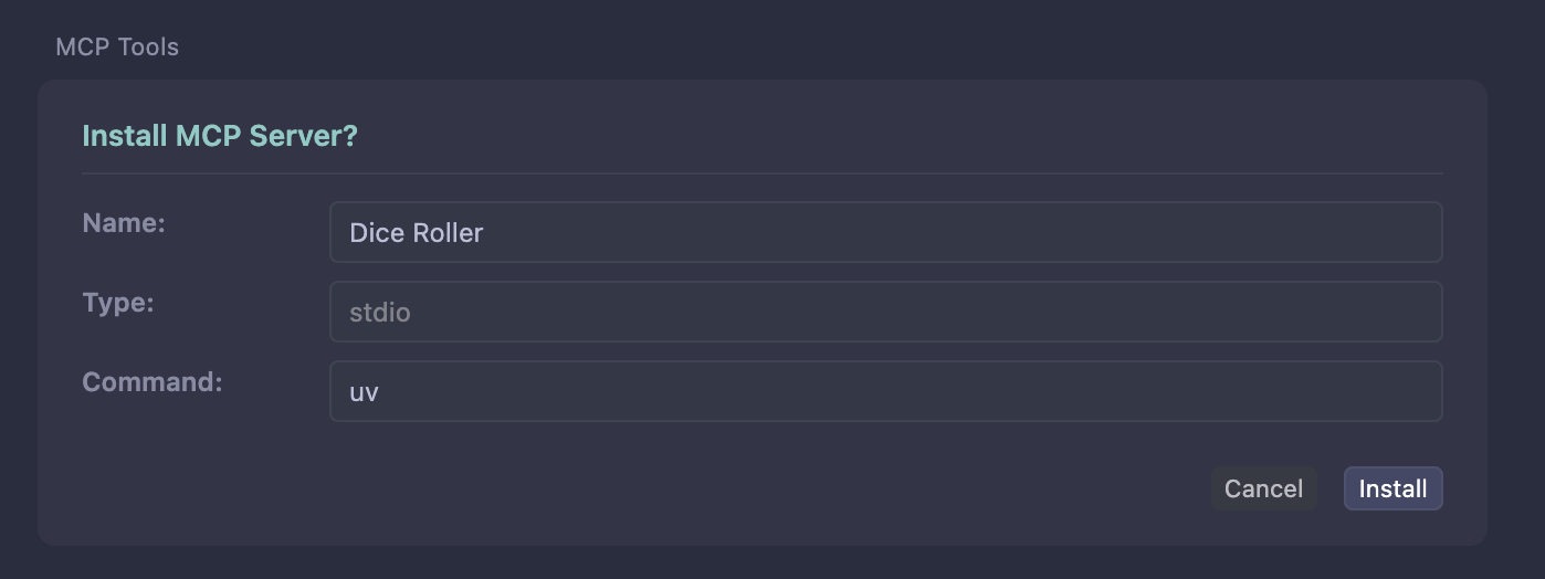 Cursor install prompt